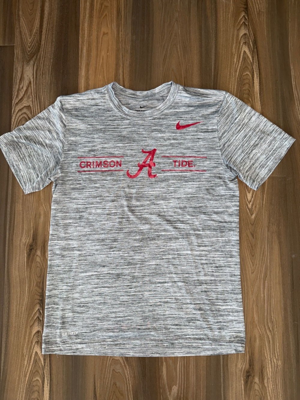 Nike Gray Heather Tee with Crimson Alabama A Logo